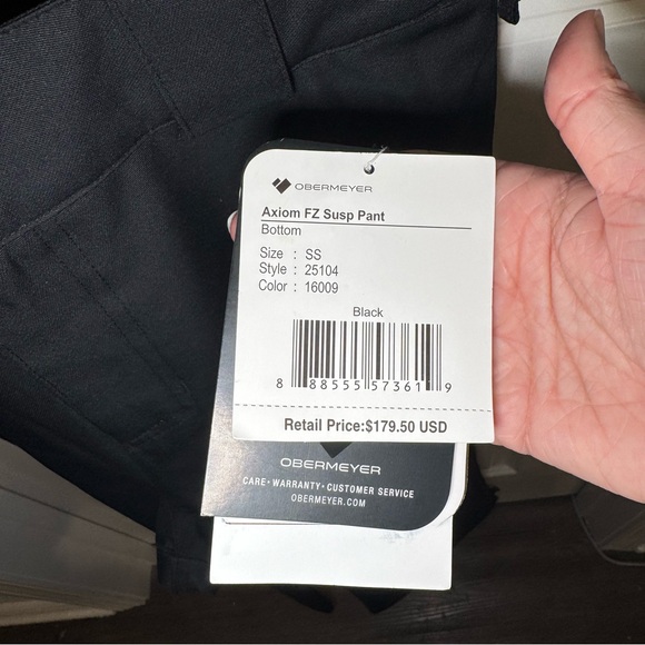 Obermeyer Axiom FZ Suspender Overalls Ski Snow Bibs in Black - Picture 8 of 8